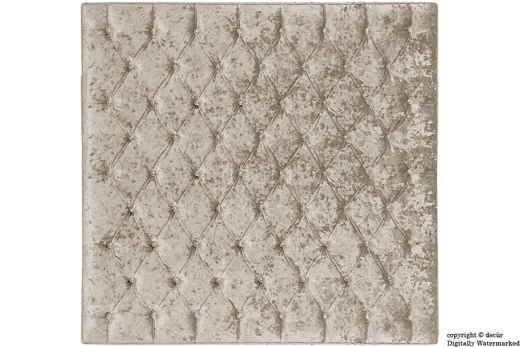 London Crushed Velvet Buttoned Headboard - Charm