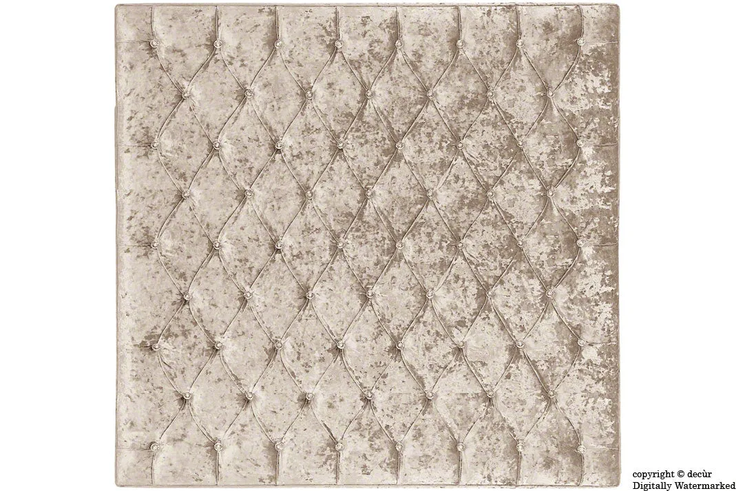 London Crushed Velvet Buttoned Headboard - Elder