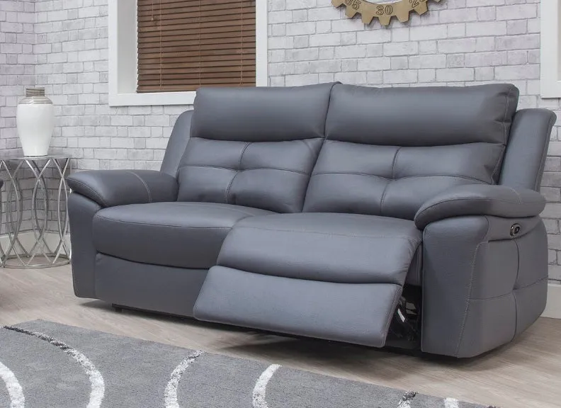 Lugano Dolphin Grey Powered 3PP 2PP Sofas