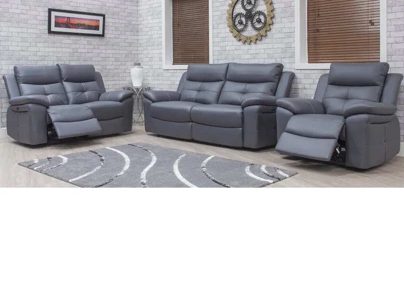 Lugano Dolphin Grey Powered 3PP Sofa