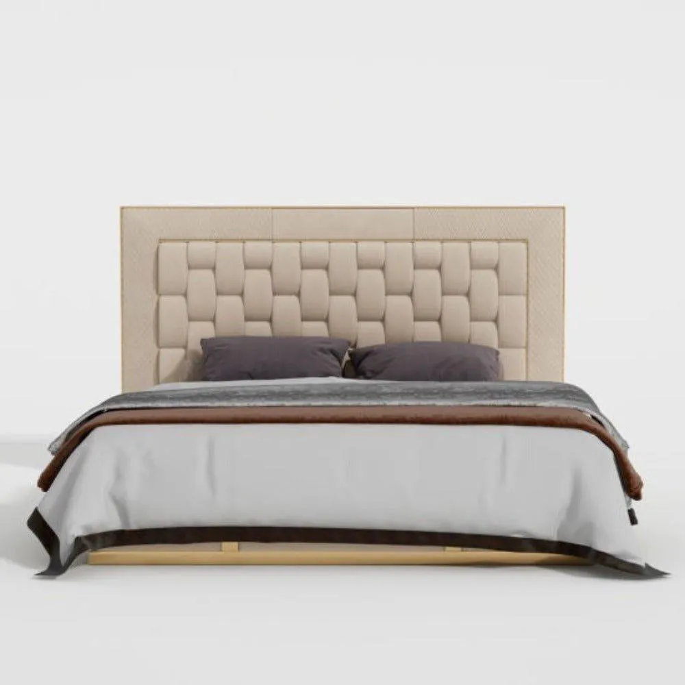Max Upholstered Luxury Bed With Storage In Beige Suede