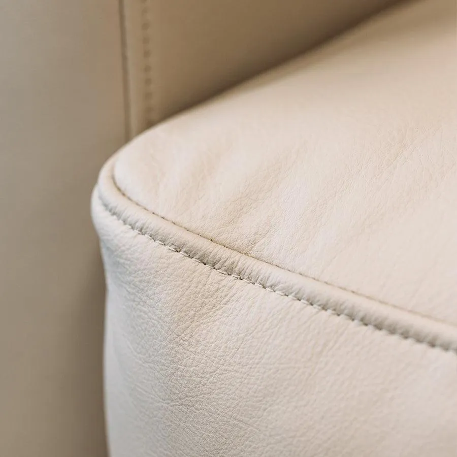 Monterey Leather 3 Seat Sofa - Matisse Chalk