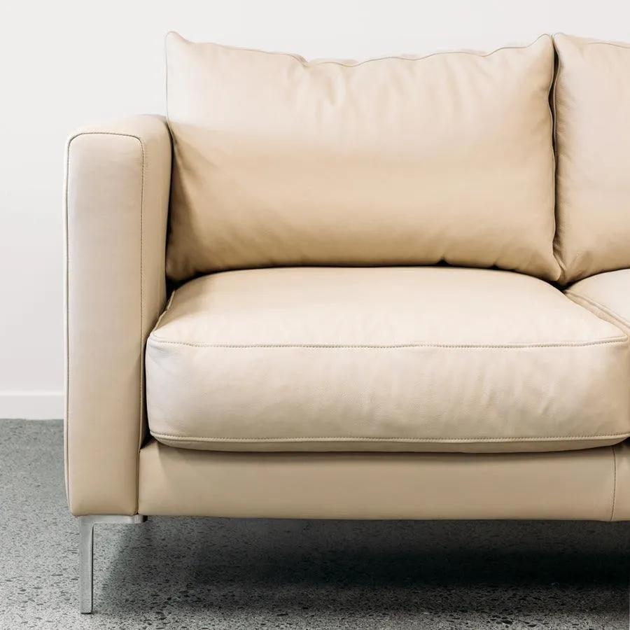 Monterey Leather 3 Seat Sofa - Matisse Chalk