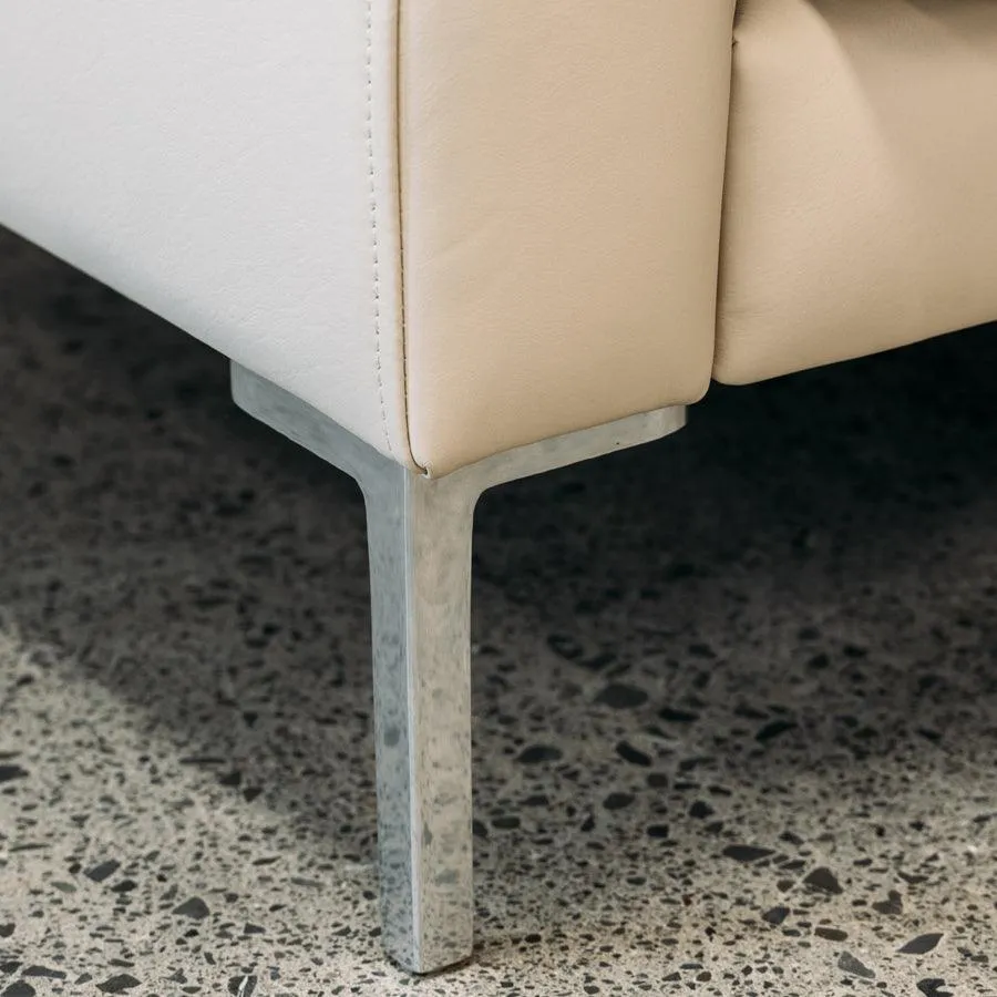 Monterey Leather 3 Seat Sofa - Matisse Chalk