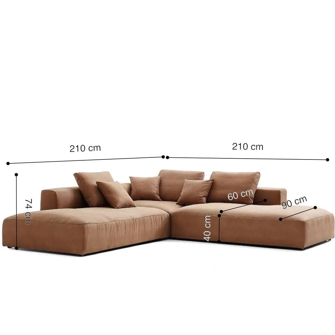 Nathan Sectional Open Chaise Sofa