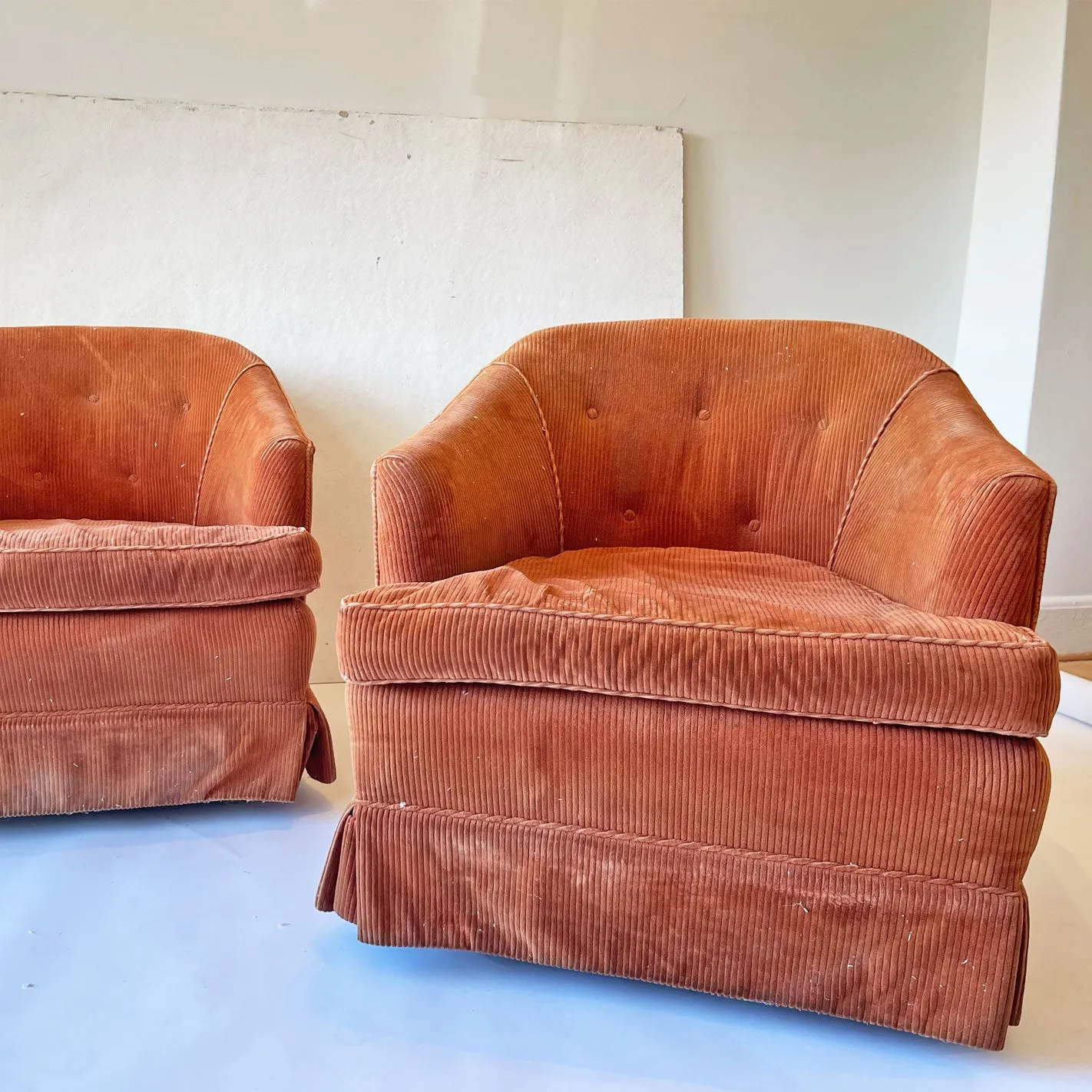 Pair of Corduroy Armchairs