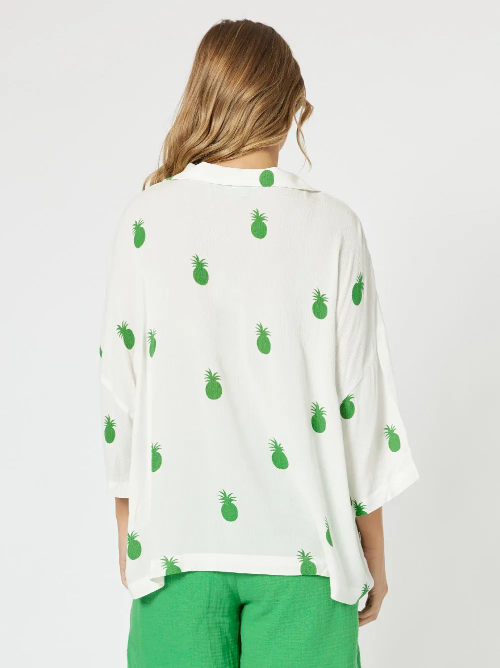 Pineapple Shirt - White/Emerald