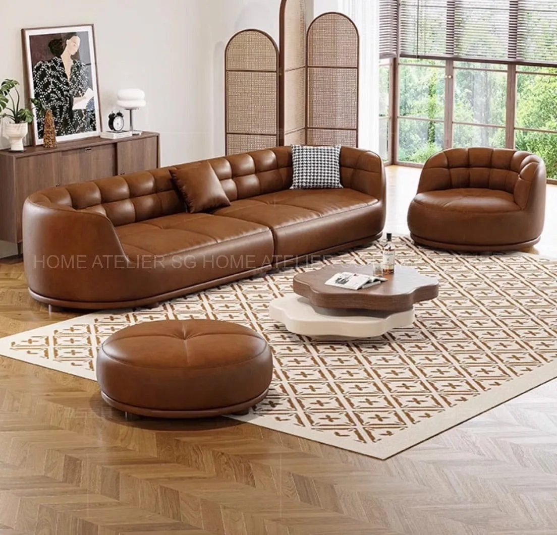 Rickford Revolving Swivel Chair Leather Sofa