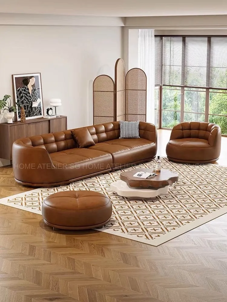 Rickford Revolving Swivel Chair Leather Sofa