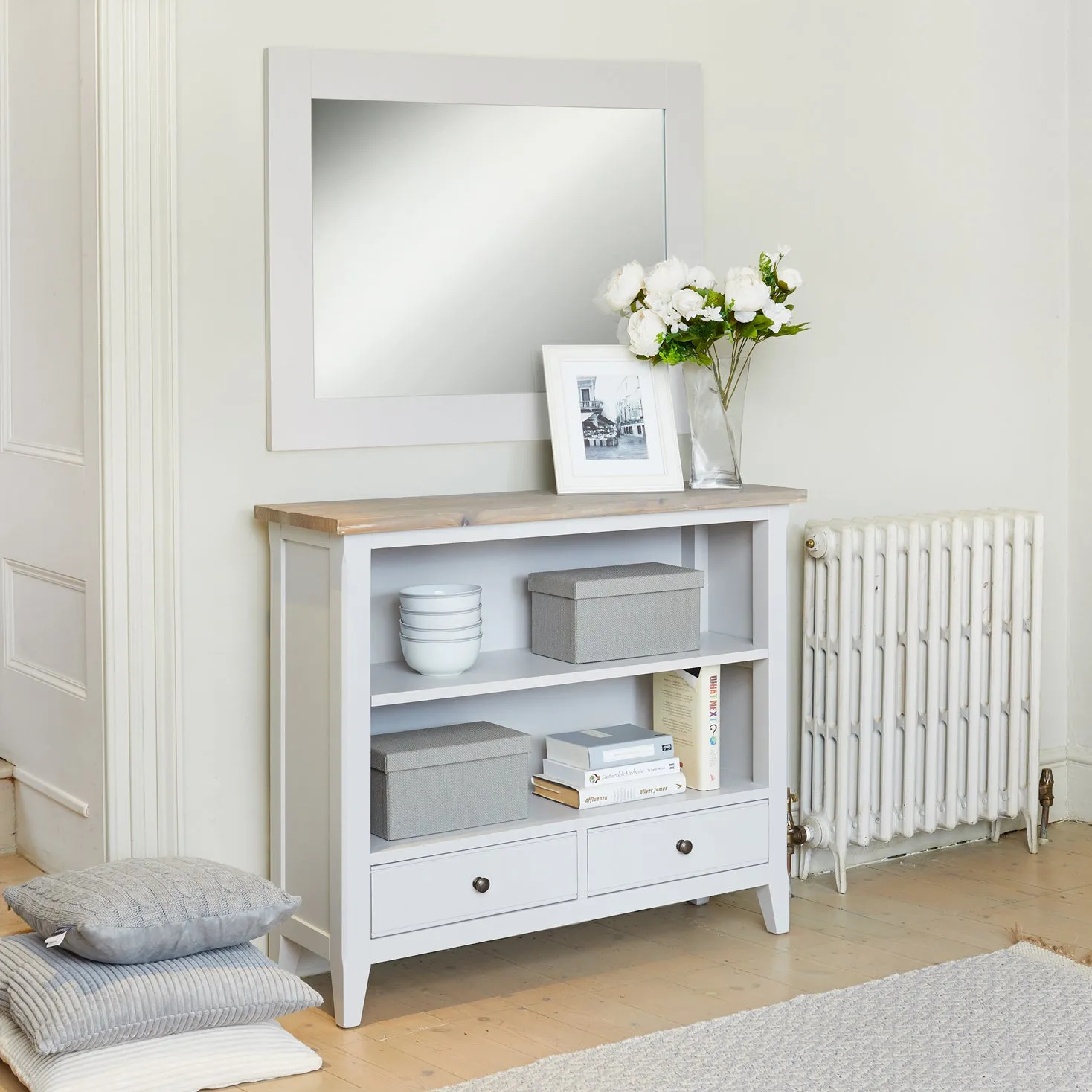 Ridley Grey Low Bookcase