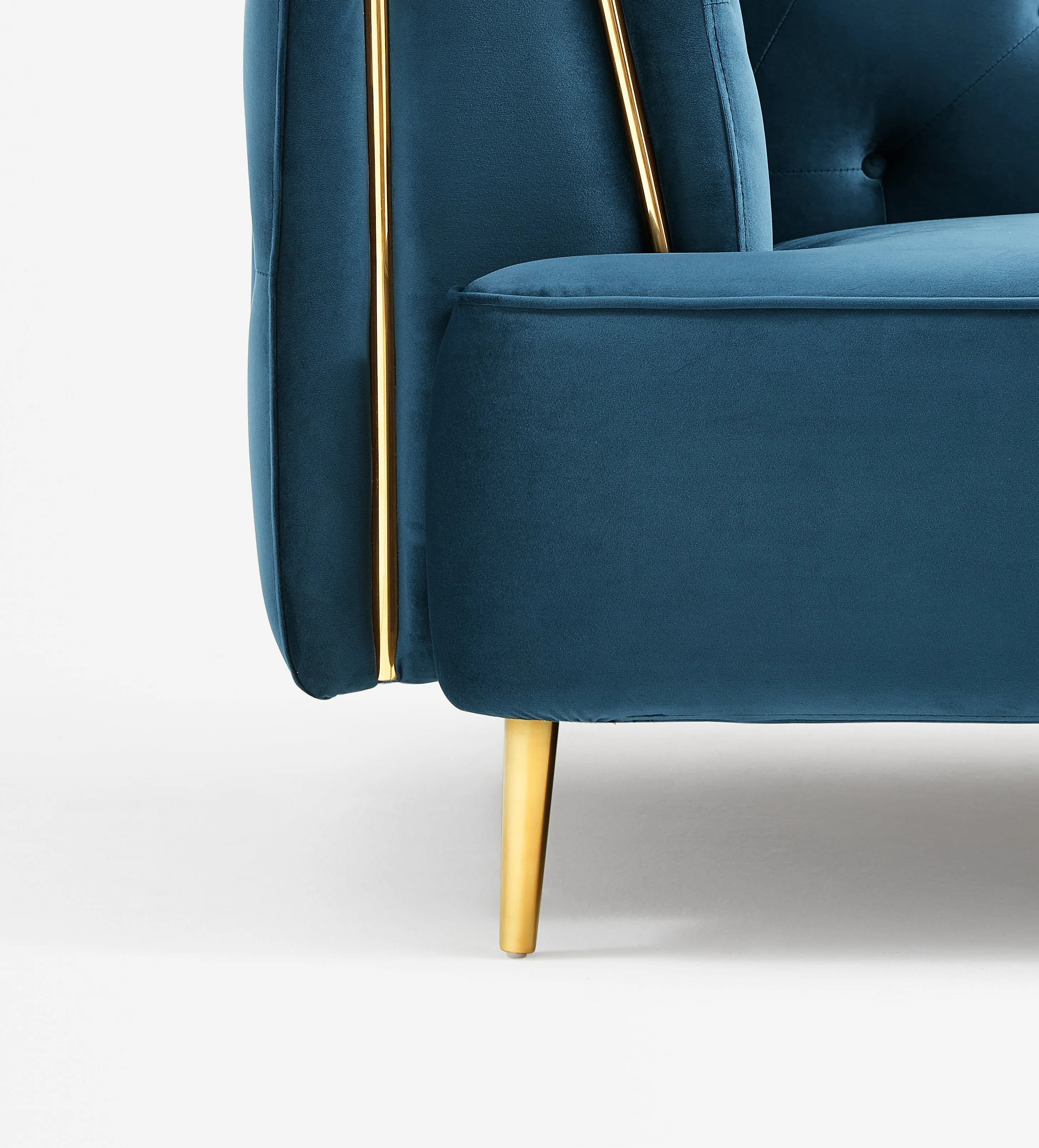 Luxurious Rubeza Sofia Dark Blue Velvet Armchair for Elegant Living Room Decor