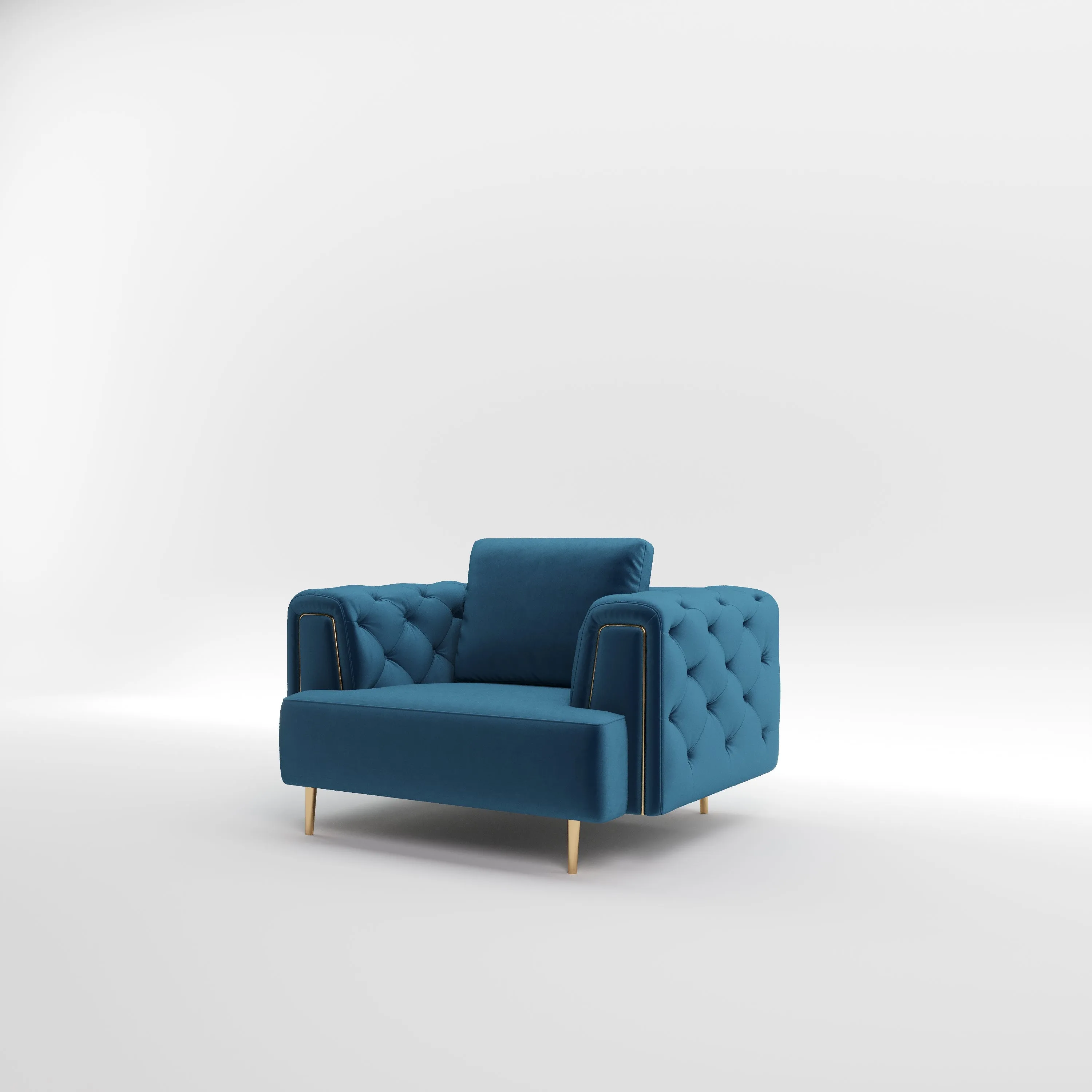 Luxurious Rubeza Sofia Dark Blue Velvet Armchair for Elegant Living Room Decor