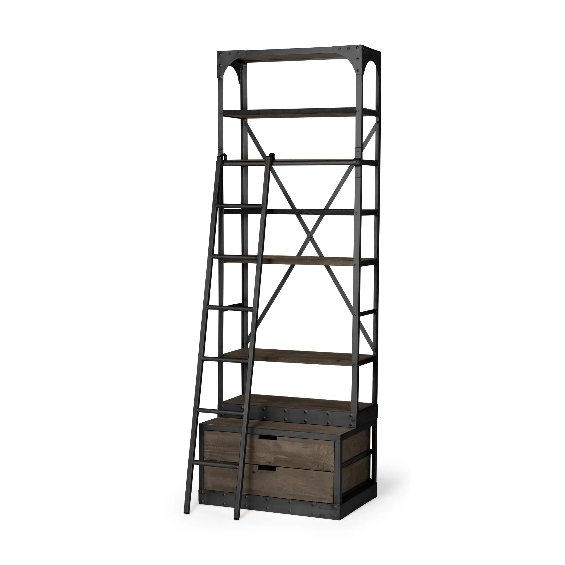 Small Bennett Bookcase with Gunmetal Frame
