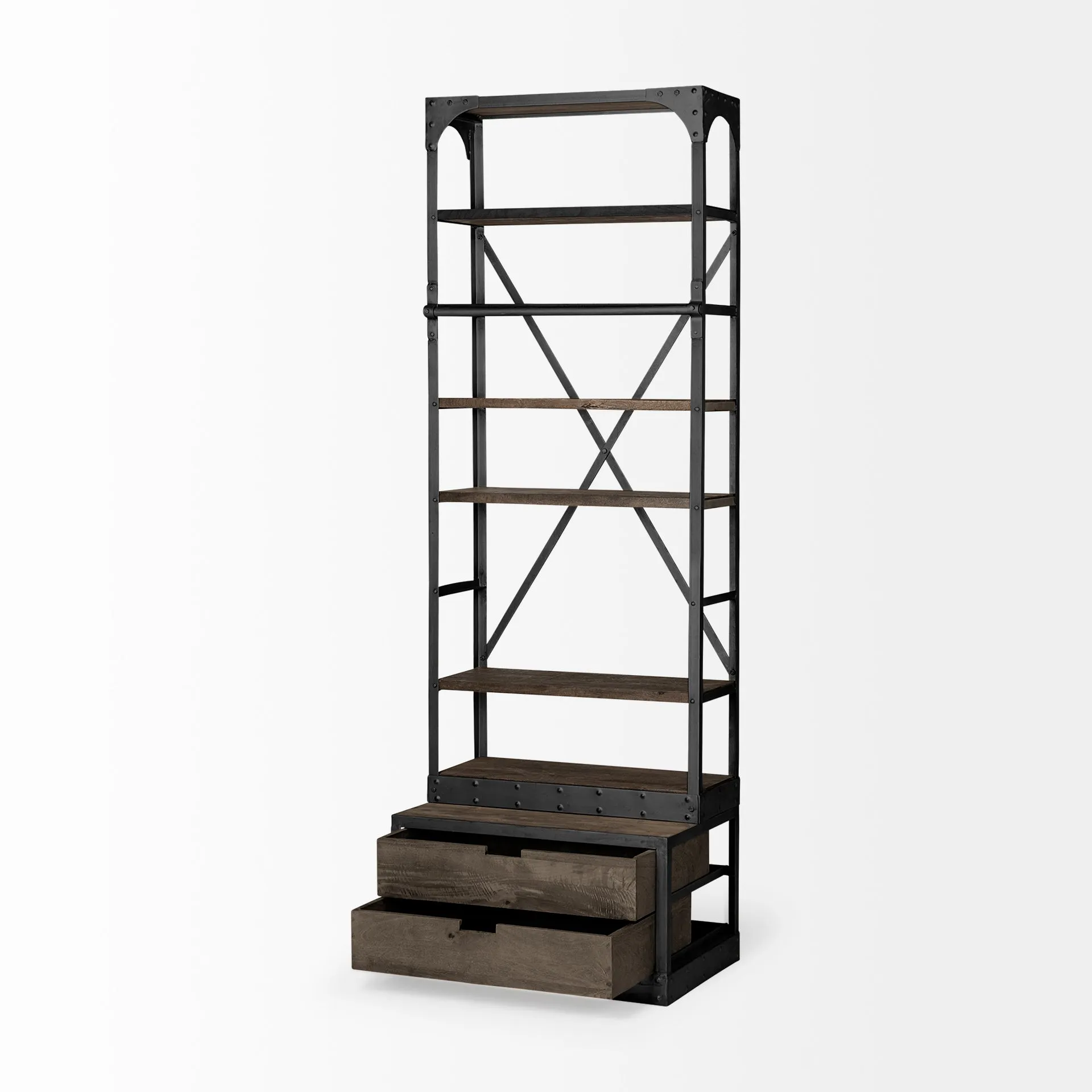 Small Bennett Bookcase with Gunmetal Frame