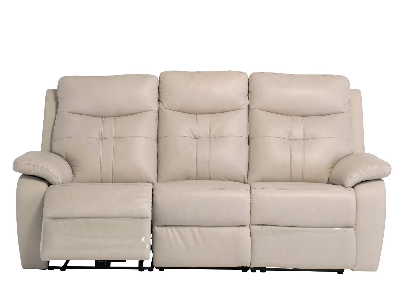 Solero Full Leather Light Stone Electric Reclining Sofa Range