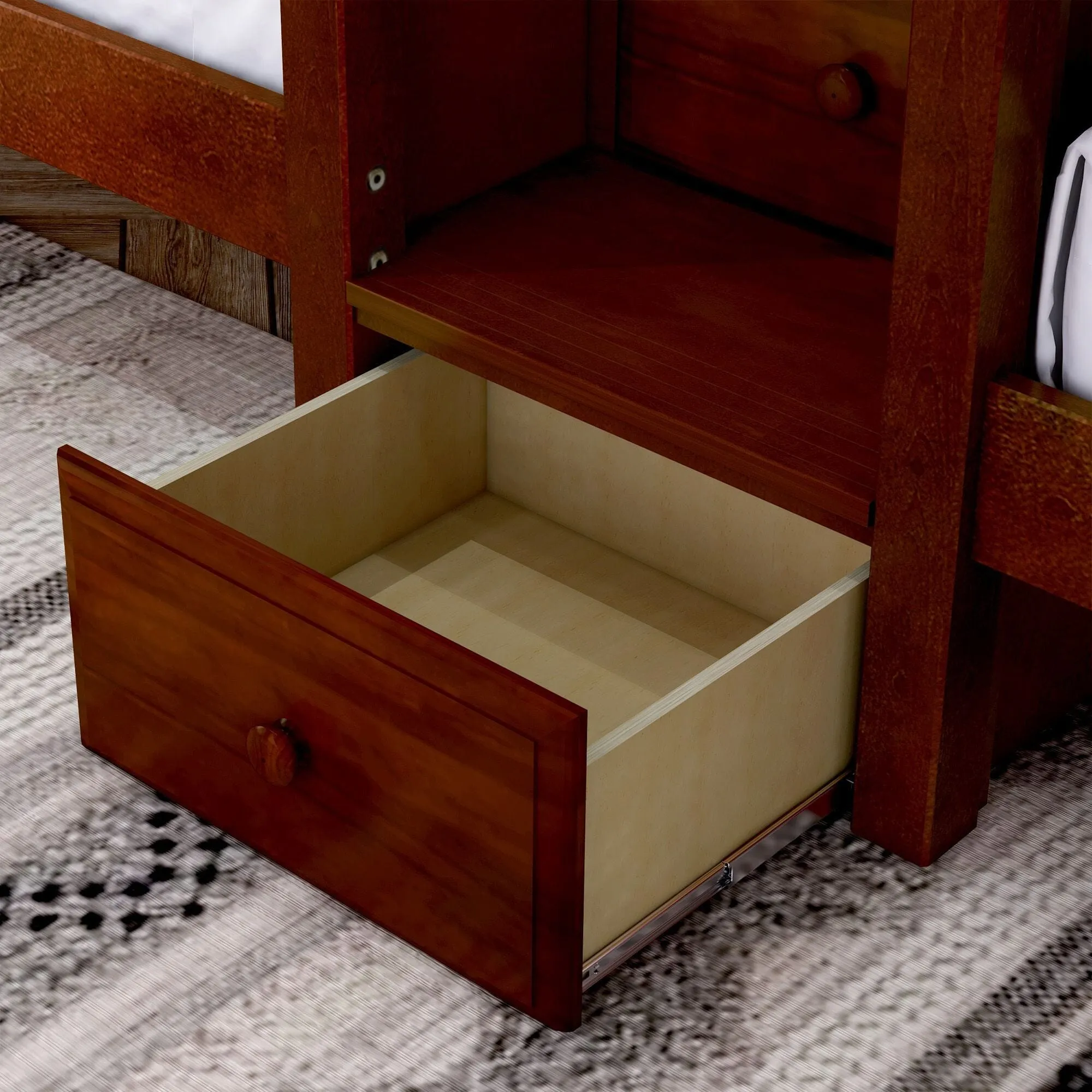 Twin XL Quad Bunk with Stairs in Middle