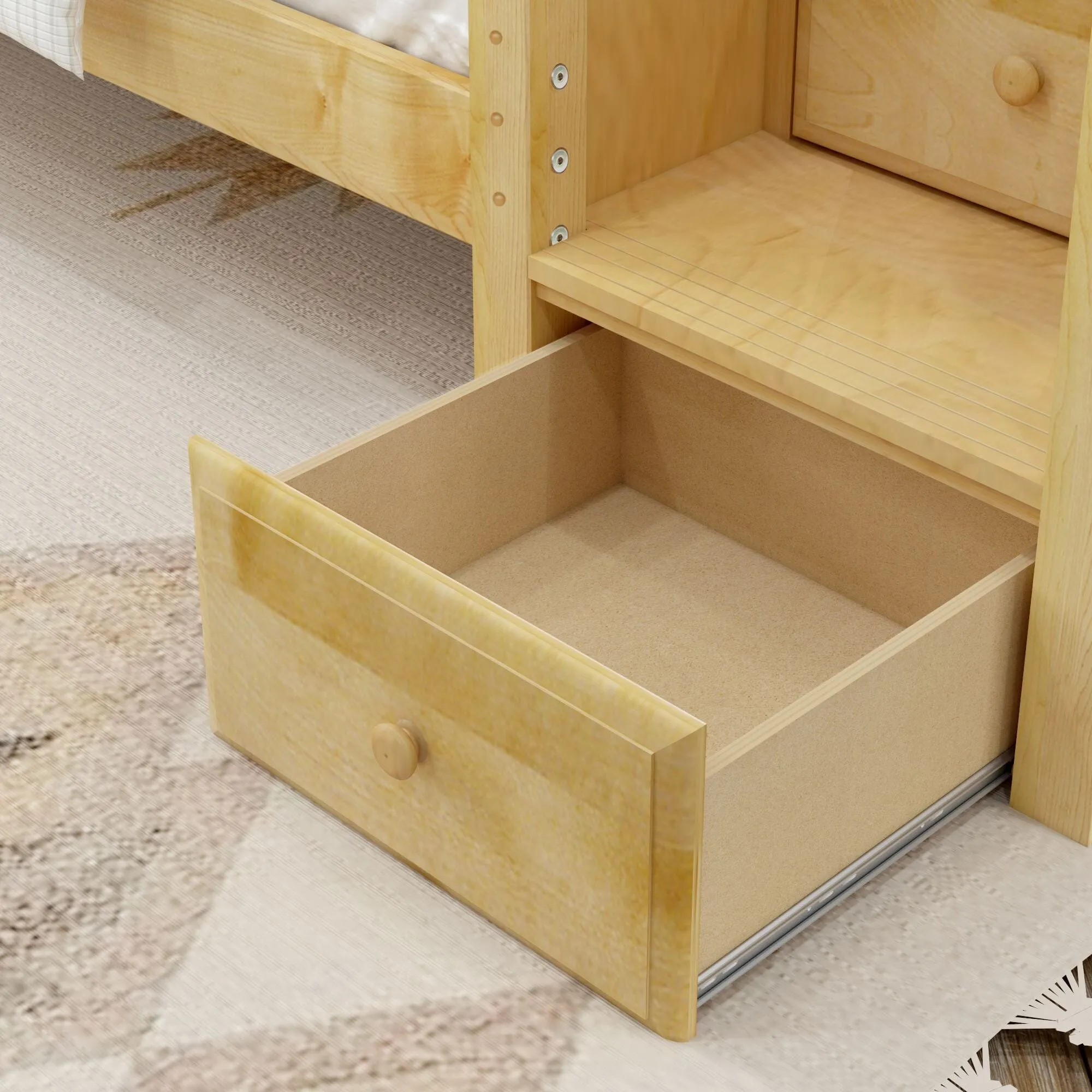 Twin XL Quad Bunk with Stairs in Middle