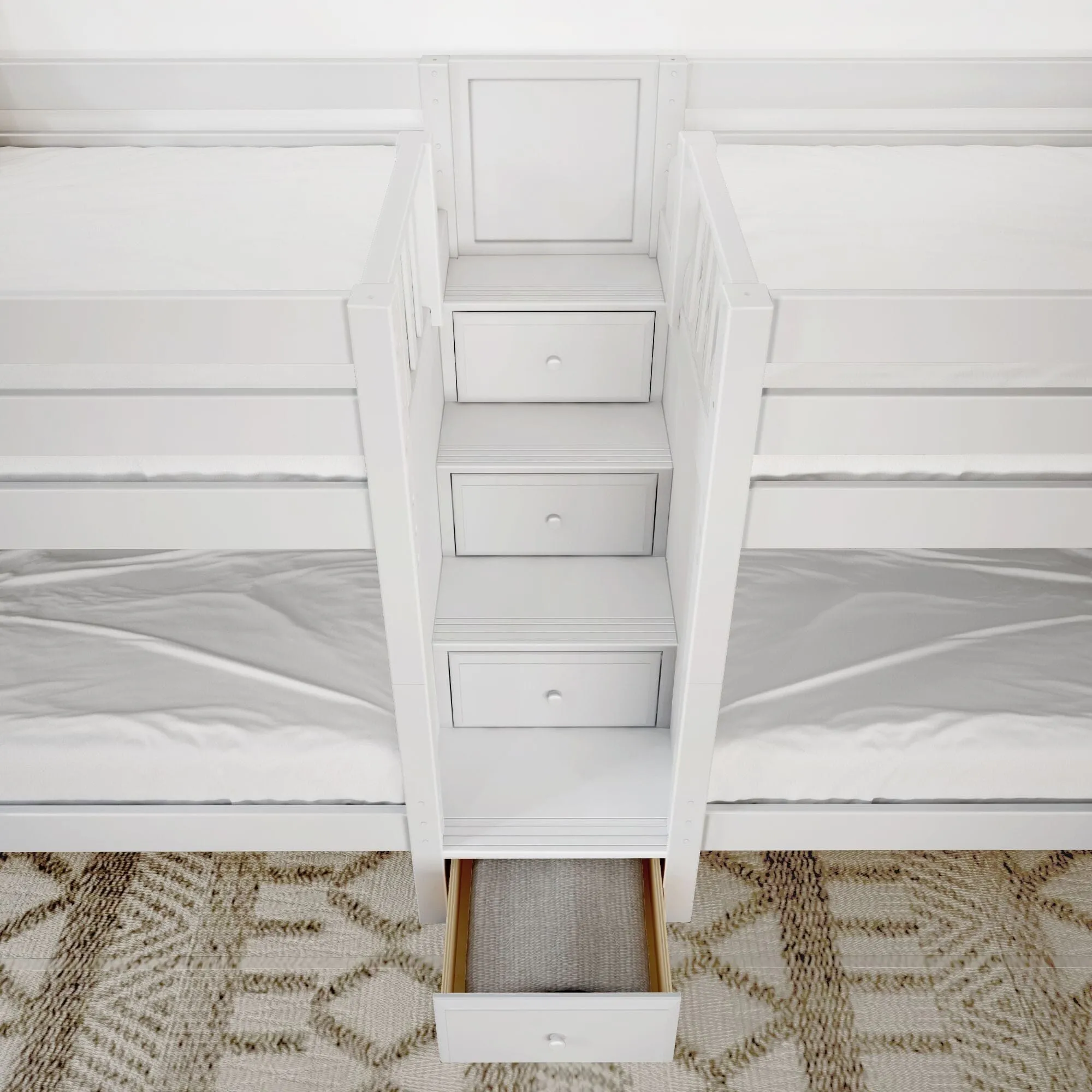 Twin XL Quad Bunk with Stairs in Middle