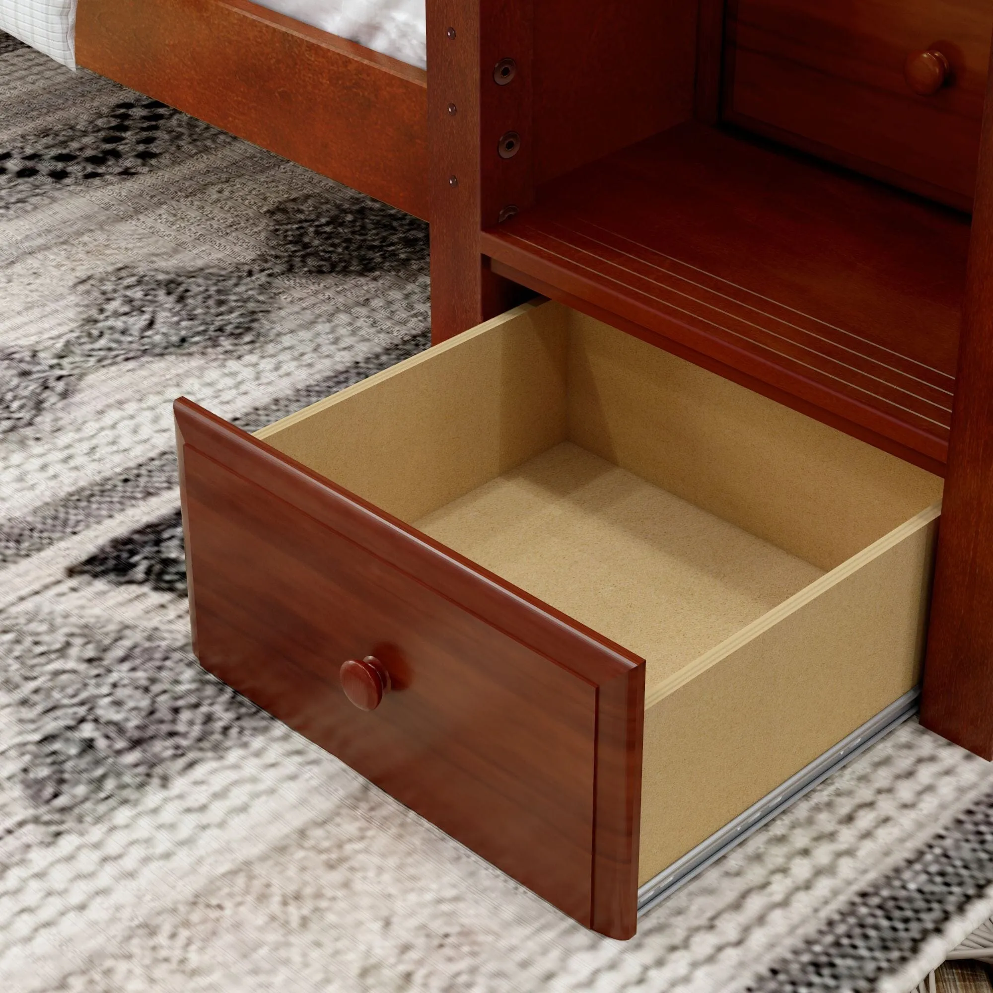 Twin XL Quad Bunk with Stairs in Middle