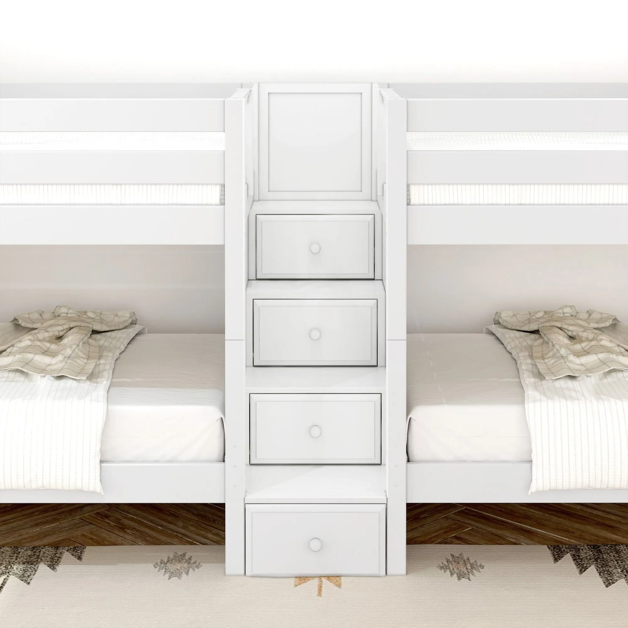 Twin XL Quad Bunk with Stairs in Middle