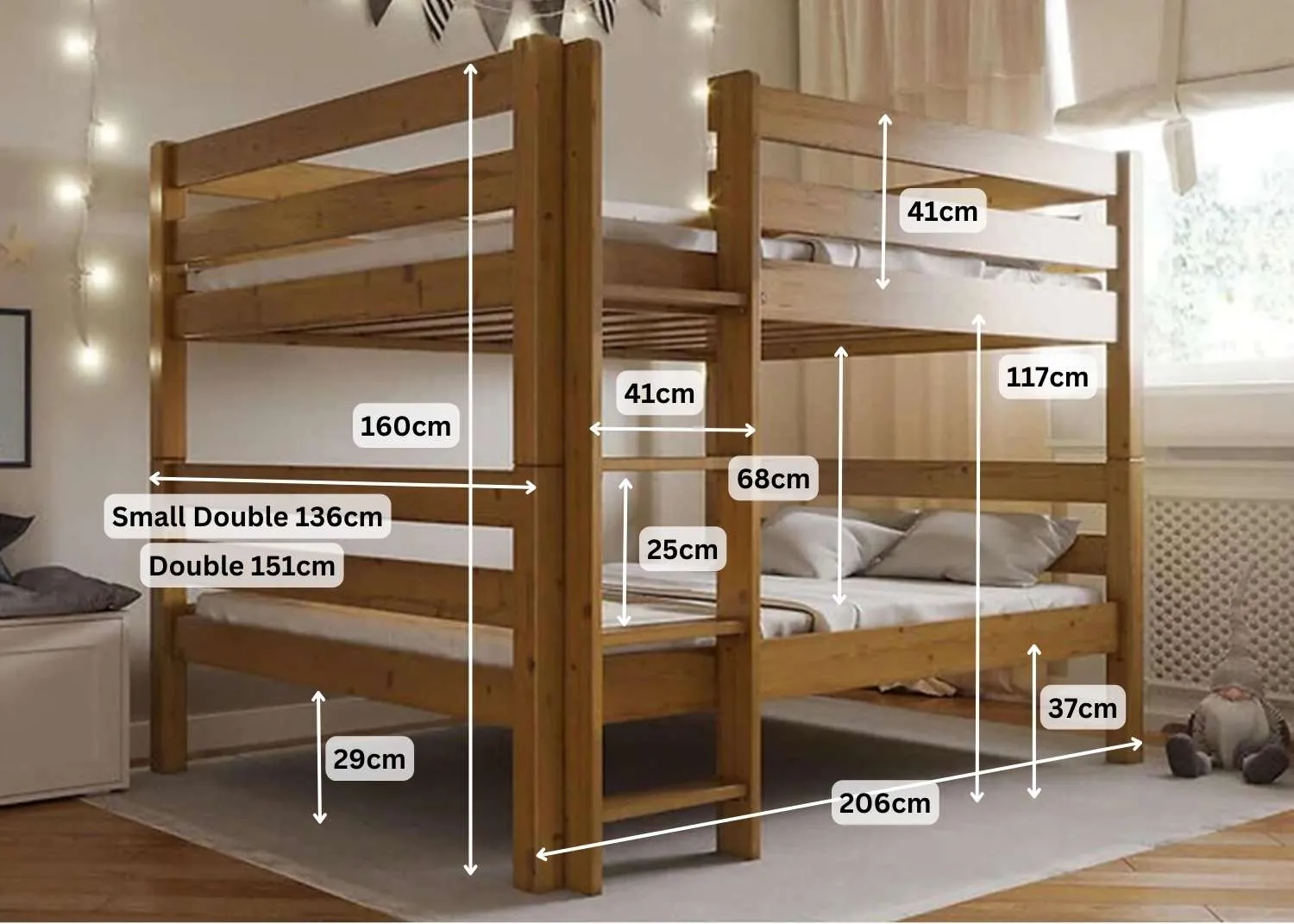 Wood Quadruple Bunk