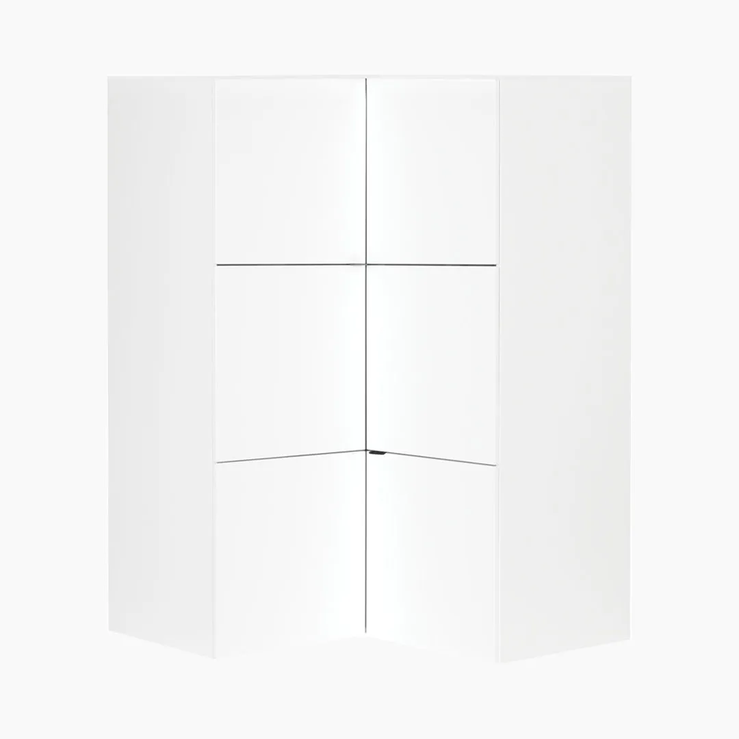 White YU Corner Wardrobe - Optimized Storage Solution